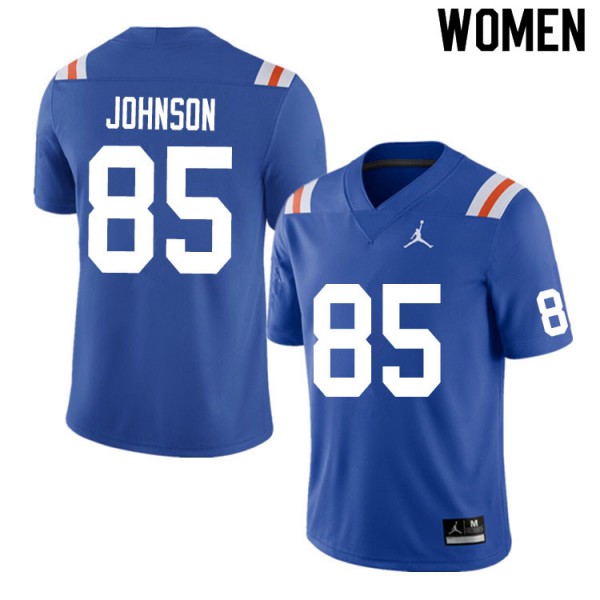 Women #85 Kevin Johnson Florida Gators College Football Jerseys Throwback